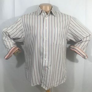 Indigo Palms Striped Long Sleeve Shirt Medium